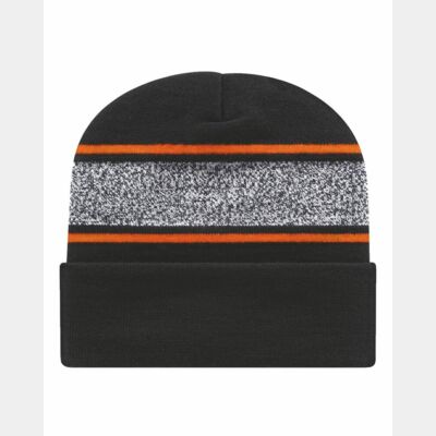 USA-Made Variegated Striped Cuffed Beanie Thumbnail