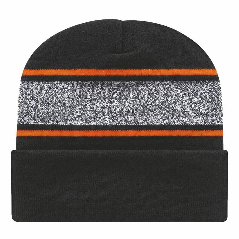 USA-Made Variegated Striped Cuffed Beanie Thumbnail