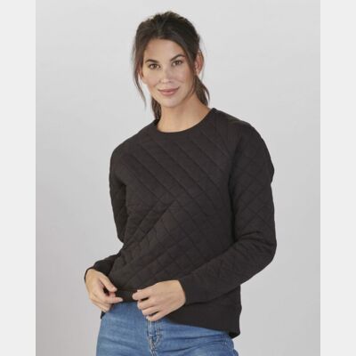 Women's Quilted Crewneck Pullover Thumbnail