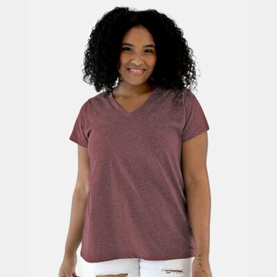 Women's Curvy Collection Fine Jersey V-Neck Tee Thumbnail