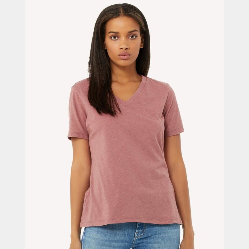 Women's Relaxed Heather CVC V-Neck Tee Thumbnail