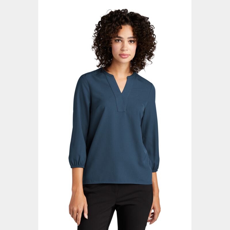 Women's Stretch Crepe 3/4 Sleeve Blouse Thumbnail