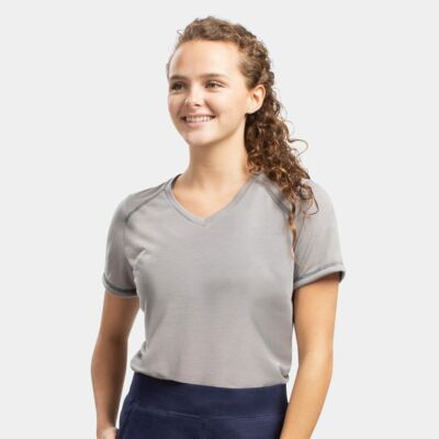 Women's Super Soft-Spun Poly V-Neck T-Shirt Thumbnail