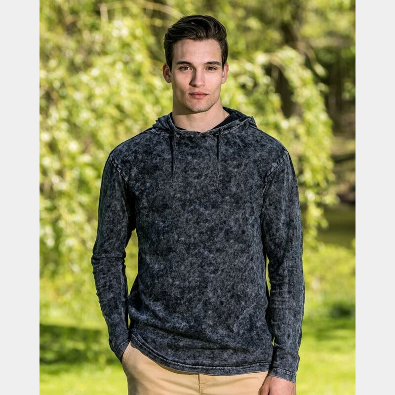 Loco Mineral Wash Hooded Long Sleeve T-Shirt Thumbnail