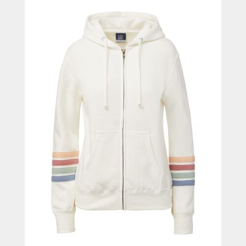 Women's Striped Sleeves Full-Zip Hooded Sweatshirt Thumbnail