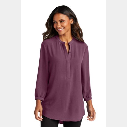 Women's 3/4 Sleeve Textured Crepe Tunic Thumbnail