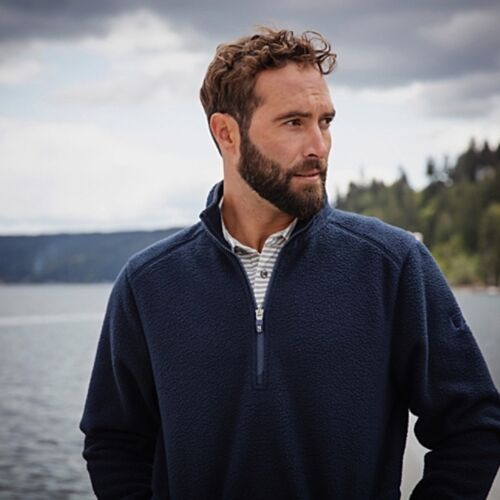 Cutter & Buck Cascade Eco Sherpa Fleece Mens Big & Tall Quarter Zip Jacket Thumbnail