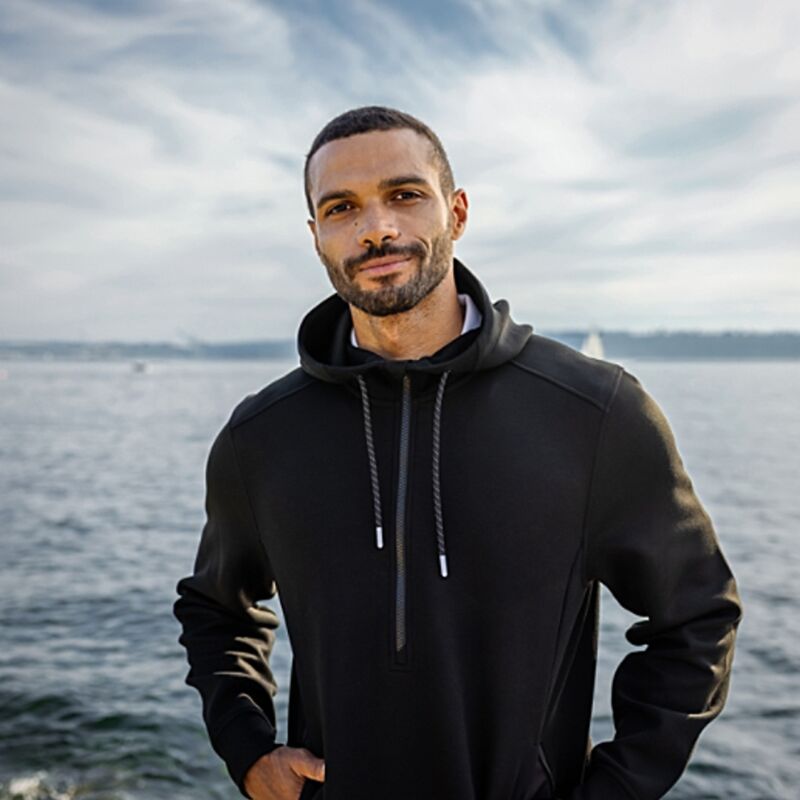 Cutter & Buck Roam Eco Half Zip Recycled Mens Hooded Pullover Thumbnail