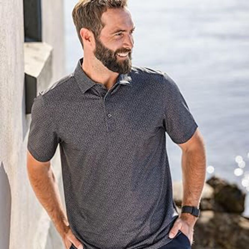 Cutter & Buck Pike Eco Pebble Print Stretch Recycled Mens Polo Thumbnail