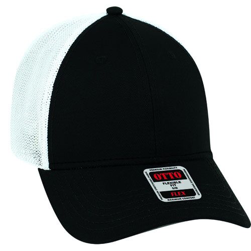 OTTO CAP "OTTO FLEX" Fitted 6 Panel Low Profile Mesh Back Trucker Hat Thumbnail