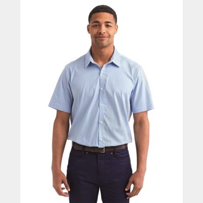 Men's Microcheck Gingham Cotton Shirt Thumbnail