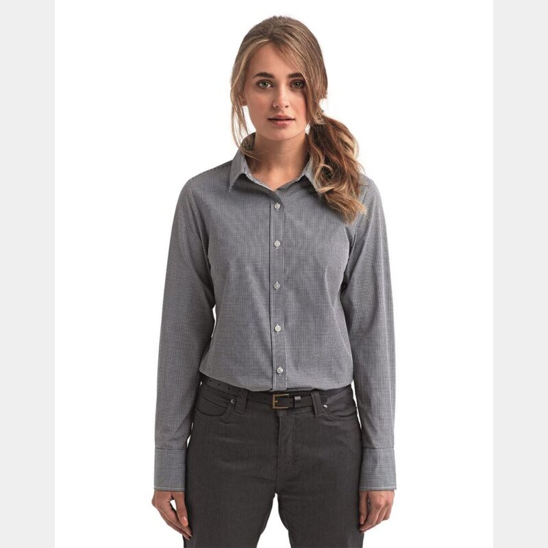 Women's Microcheck Gingham Cotton Shirt Thumbnail