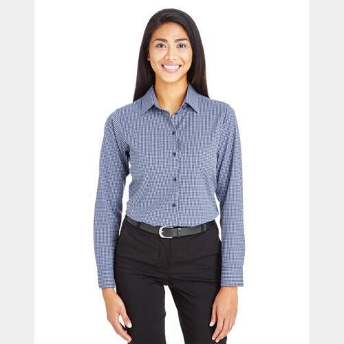 Women's CrownLux Performance® Tonal Mini Check Woven Dress Shirt Thumbnail