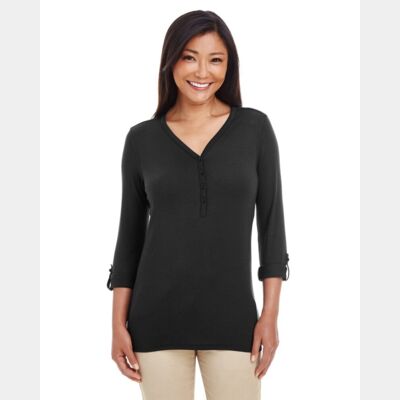 Women's Perfect Fit™ Y-Placket Convertible Sleeve Knit Top Thumbnail