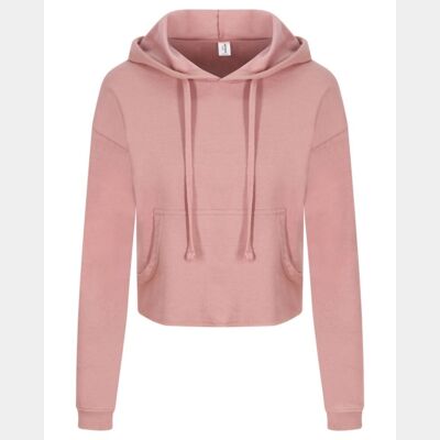 Women's Girlie Cropped Hooded Fleece with Pocket Thumbnail