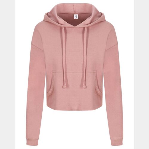 Women's Girlie Cropped Hooded Fleece with Pocket Thumbnail