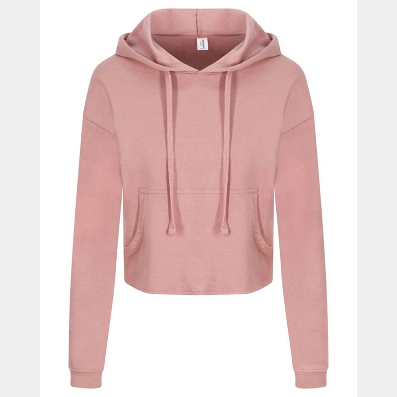 Women's Girlie Cropped Hooded Fleece with Pocket Thumbnail