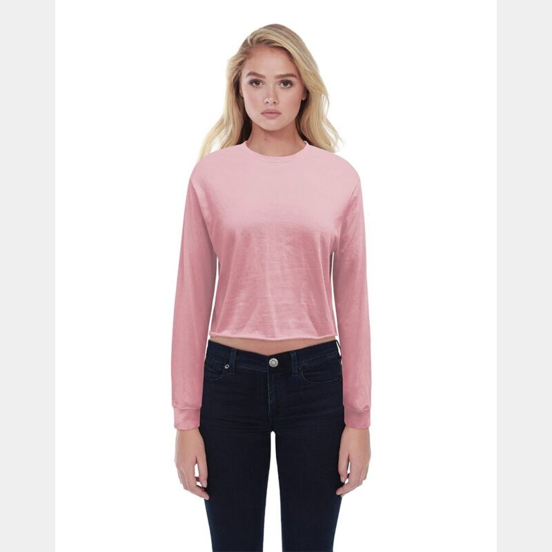 Women's Long-Sleeve Crop Boyfriend T-Shirt Thumbnail