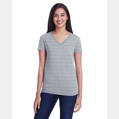 Women's Invisible Stripe V-Neck T-Shirt Thumbnail