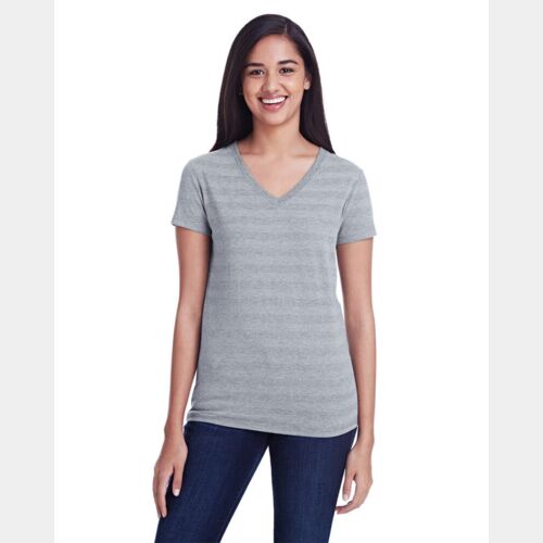 Women's Invisible Stripe V-Neck T-Shirt Thumbnail