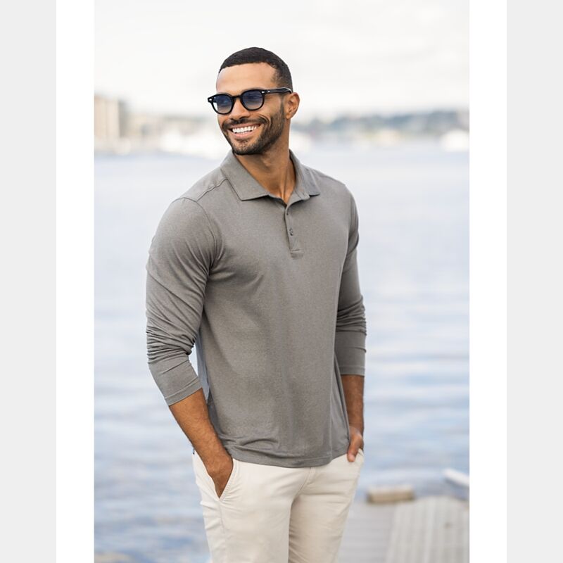 Cutter & Buck Coastline Epic Comfort Recycled Mens Long Sleeve Polo Thumbnail