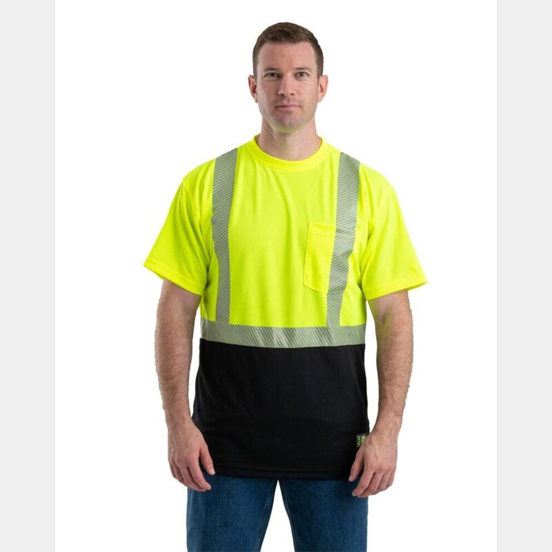 Unisex Hi-Vis Class 2 Color Blocked Pocket T-Shirt Thumbnail
