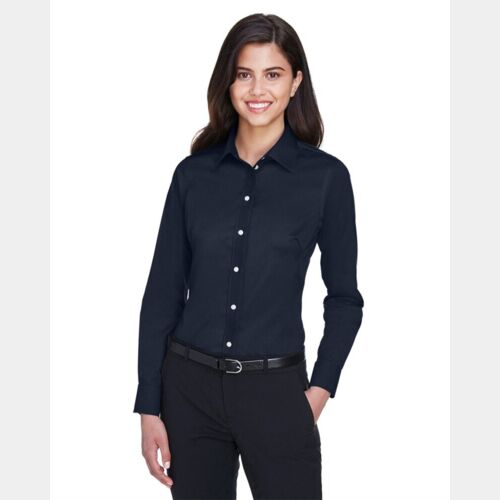 Women's Crown Collection® Solid Stretch Twill Woven Dress Shirt Thumbnail
