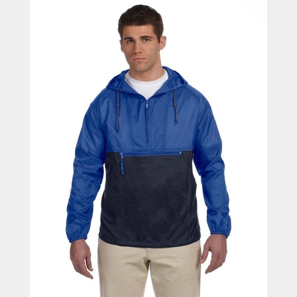 Unisex Packable Hooded Nylon Jacket Thumbnail