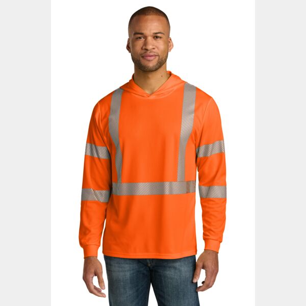 Ansi 107 Class 3 Long Sleeve Segmented Tape Hooded Tee Thumbnail