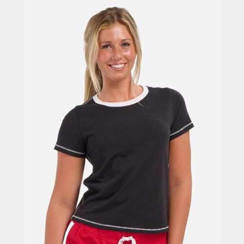 Women's Contrast Stitch Baby Tee Thumbnail