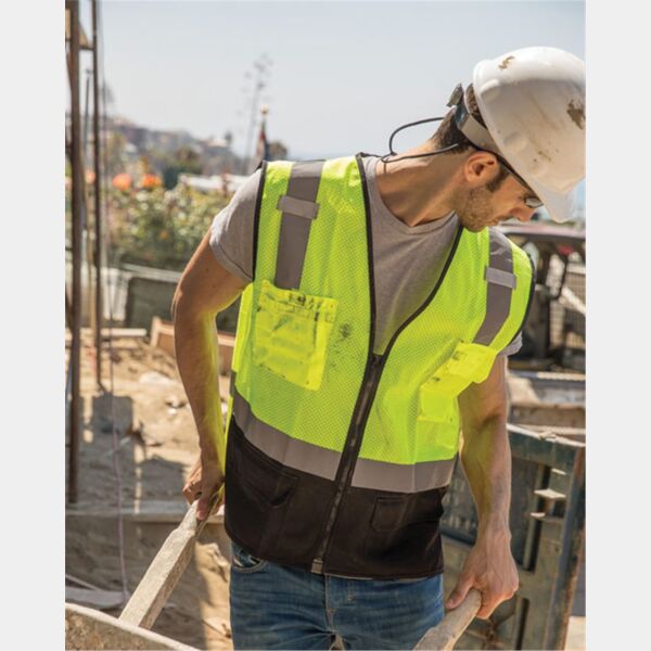 Unisex Black Bottom Mesh Class 2 Vest Thumbnail