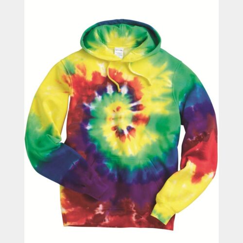 Multi-Color Spiral Tie-Dyed Hooded Sweatshirt Thumbnail