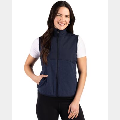 Cutter & Buck Hunts Point Recycled Fleece Womens Hybrid Full Zip Vest Thumbnail