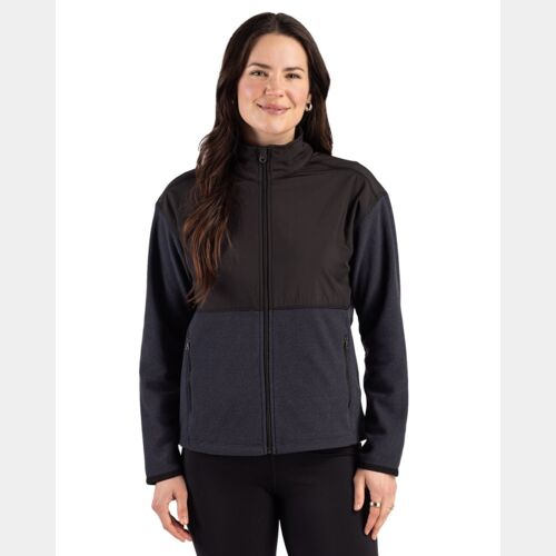 Cutter & Buck Hunts Point Recycled Fleece Womens Hybrid Full Zip Jacket Thumbnail
