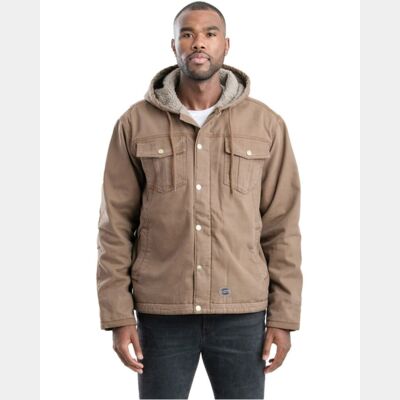 Men's Vintage Washed Sherpa-Lined Hooded Jacket Thumbnail