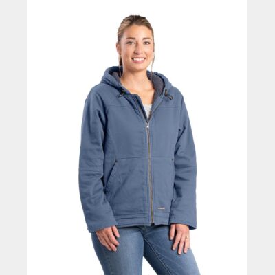 Women's Sherpa-Lined Twill Hooded Jacket Thumbnail