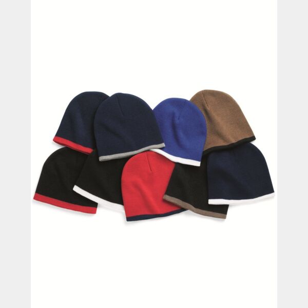 8" Bottom-Striped Beanie Thumbnail