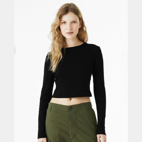 Women's Micro Rib Long Sleeve Baby Tee Thumbnail