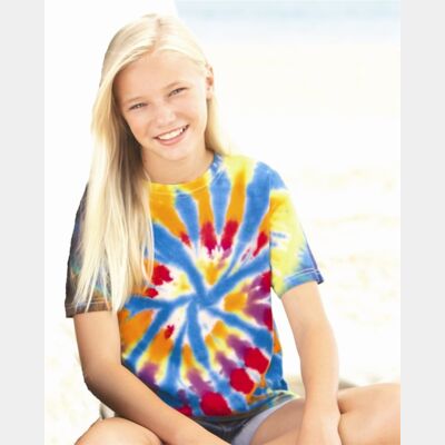 Youth Rainbow Cut-Spiral Tie-Dyed T-Shirt Thumbnail