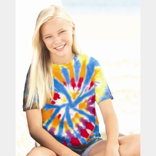 Youth Rainbow Cut-Spiral Tie-Dyed T-Shirt Thumbnail