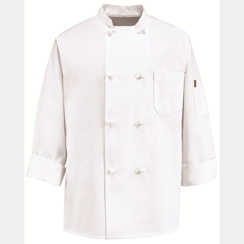 Eight Knot Button Chef Coat with Thermometer Pocket Thumbnail