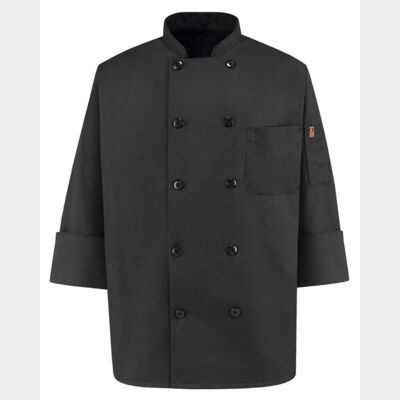 Ten Pearl Button Black Chef Coat Thumbnail