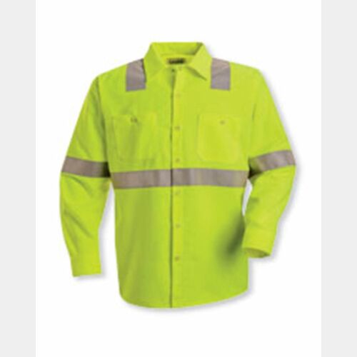 Men's High Visibility Safety Long Sleeve Work Shirt Thumbnail