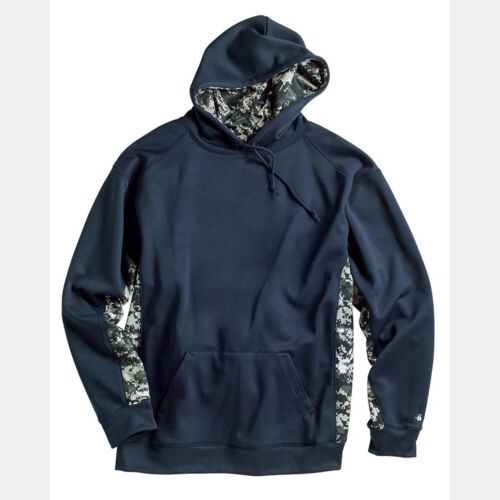 Men's Digital Camo Colorblock Performance Fleece Hooded Sweatshirt Thumbnail