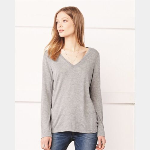 Women's Flowy Long Sleeve V-Neck Tee Thumbnail