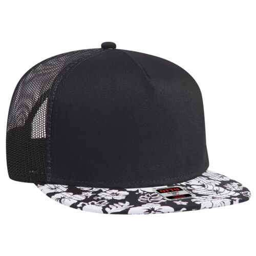 OTTO CAP "OTTO SNAP" 5 Panel Mid Profile Mesh Back Trucker Snapback Hat Thumbnail
