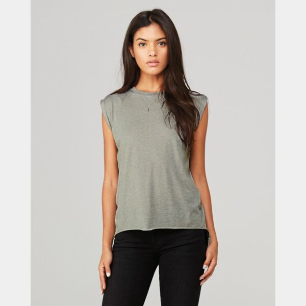 Women’s Flowy Rolled Cuffs Muscle Tee Thumbnail