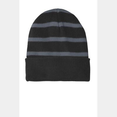Striped Beanie with Solid Band Thumbnail