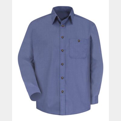 Men's Mini-Plaid Uniform Long Sleeve Shirt Thumbnail