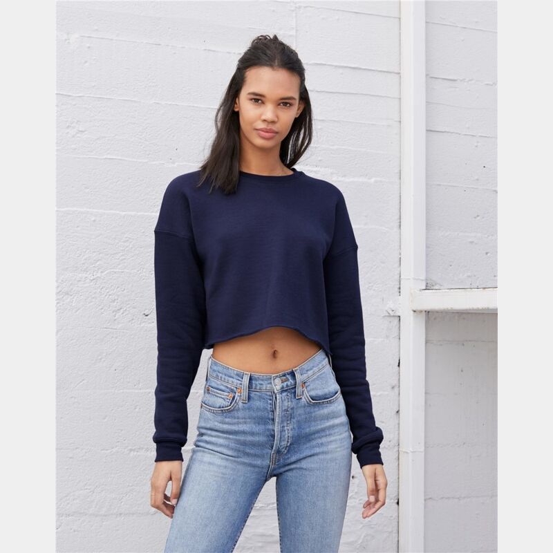 Women's Crop Fleece Crewneck Sweatshirt Thumbnail